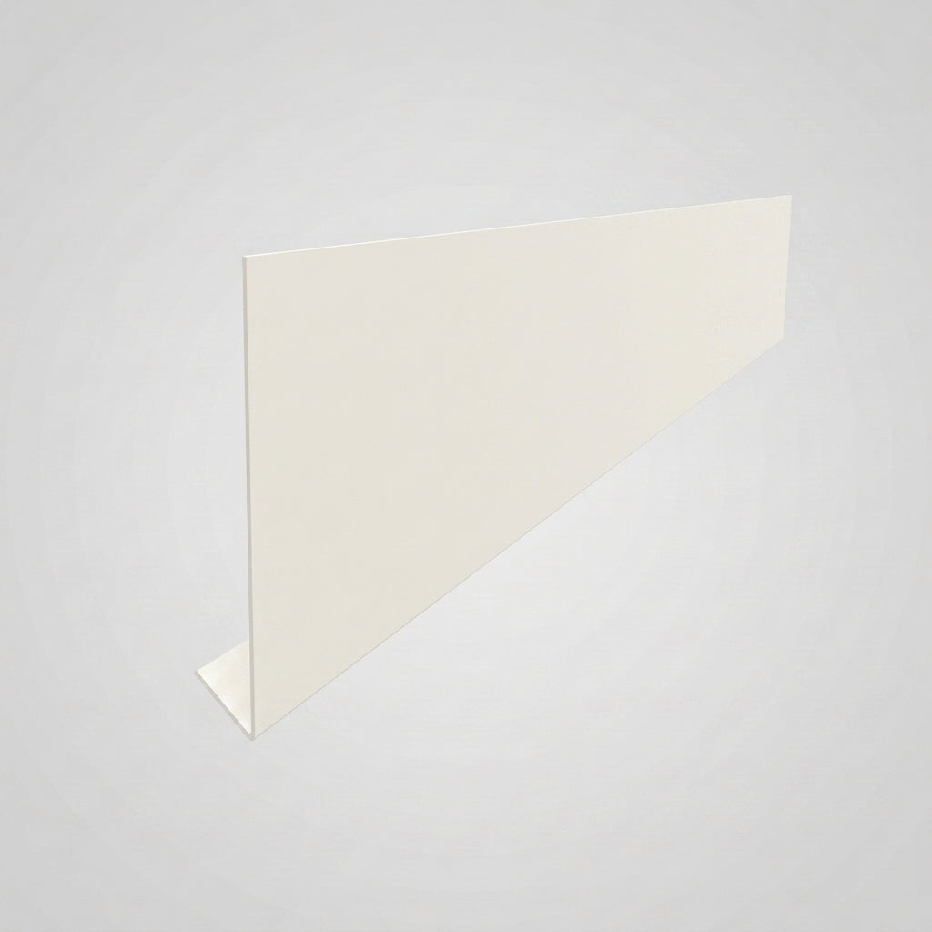 Aluminium Fascia Board Sample — RAL 9010 / 'V' Return