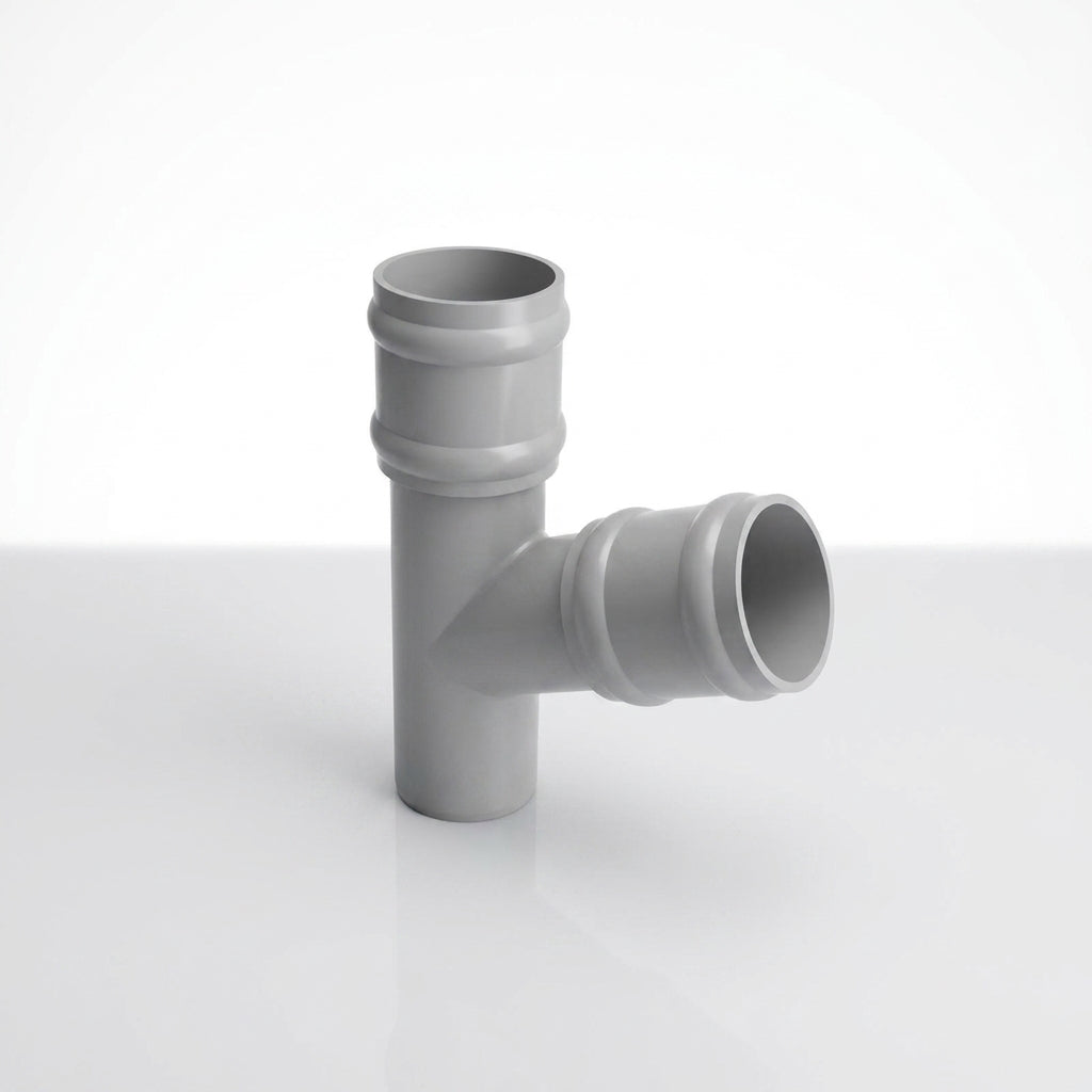 63mm Diameter Traditional Downpipe Branches 92.5° & 112.5° — RAL 9006 / 112.5 Degrees