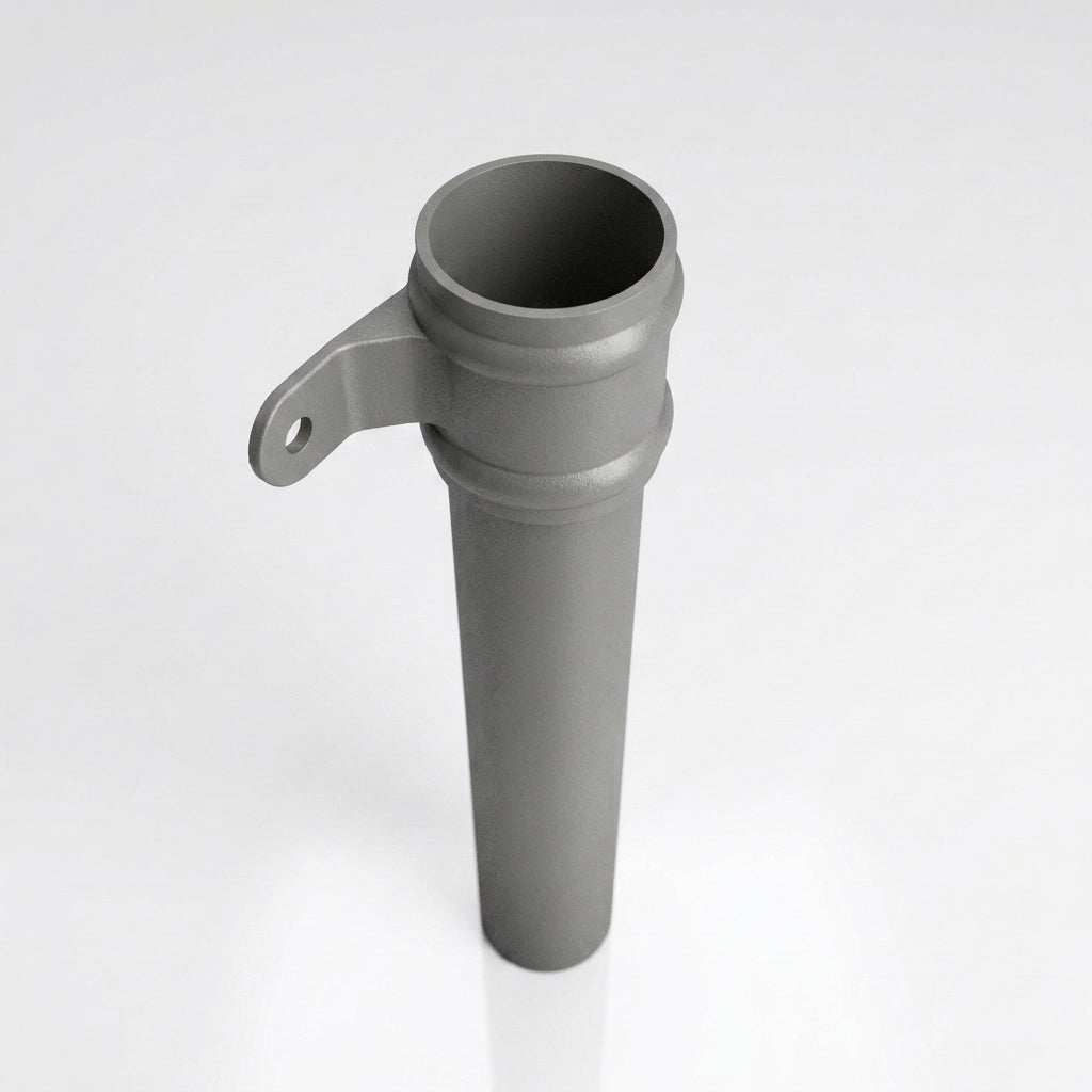 Traditional Aluminium Downpipe 76mm Diameter × 3m Eared Socket — RAL 7037