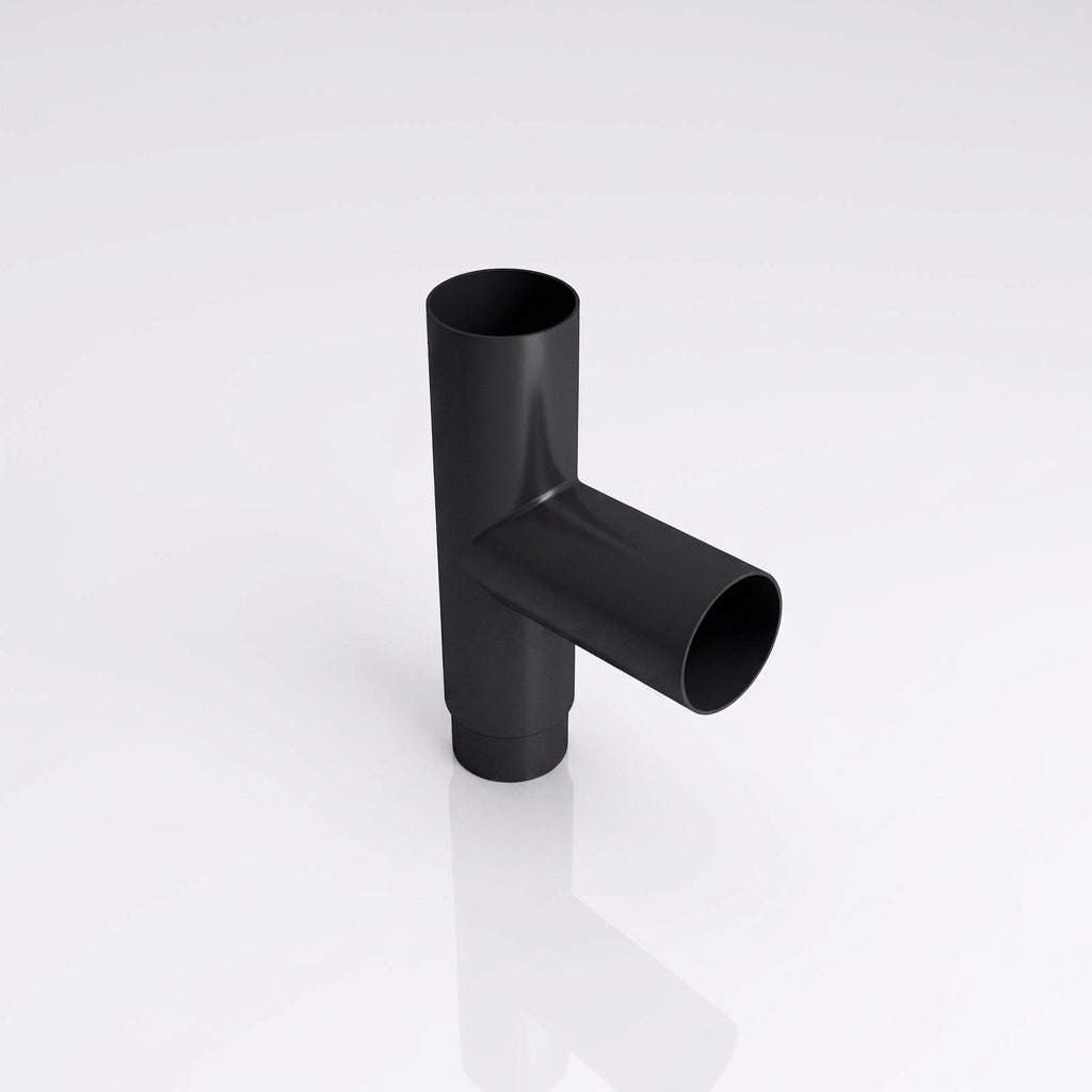 76mm Diameter Flush Joint Downpipe Branches — RAL 7021 / 92.5 Degrees