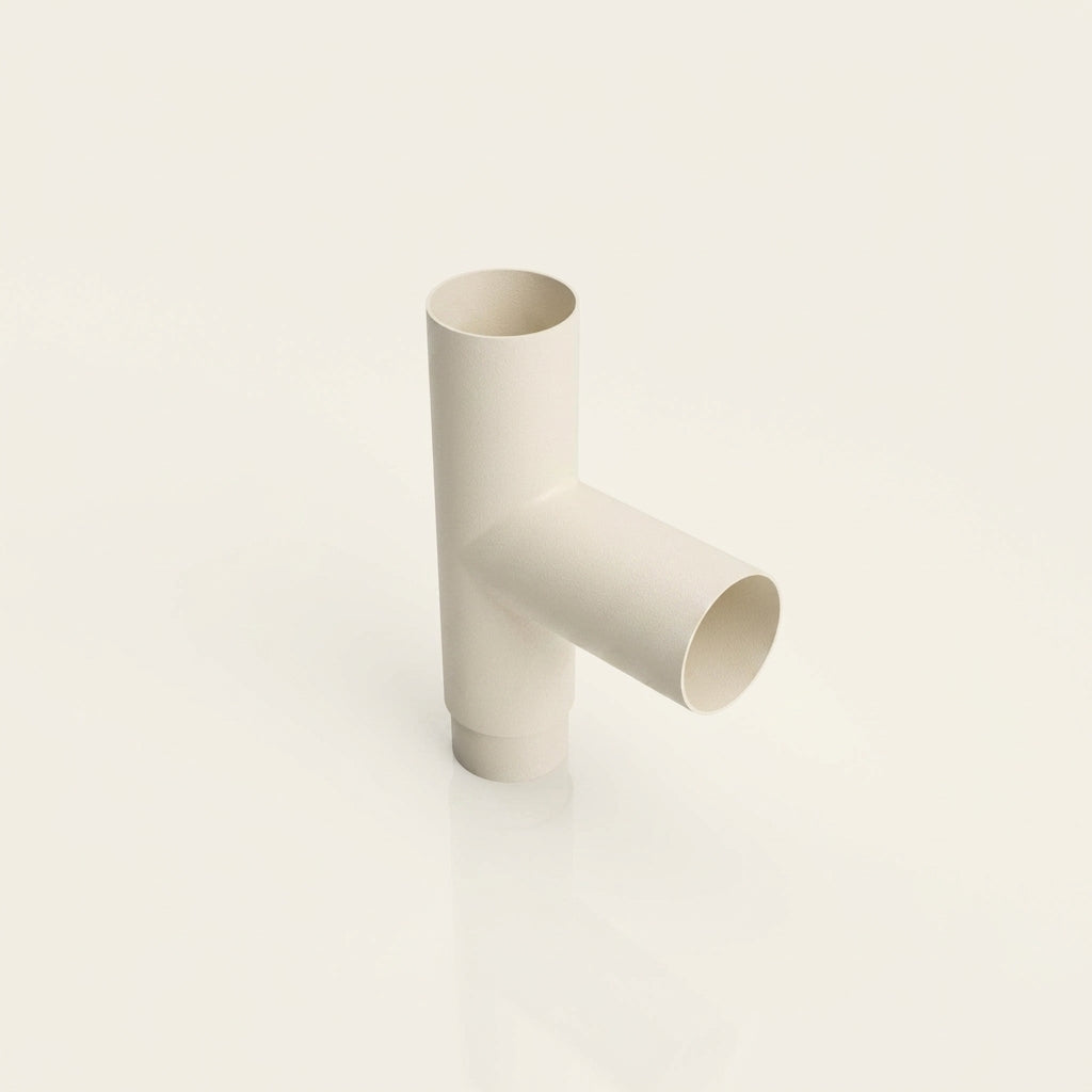 76mm Diameter Flush Joint Downpipe Branches — RAL 9010 / 92.5 Degrees