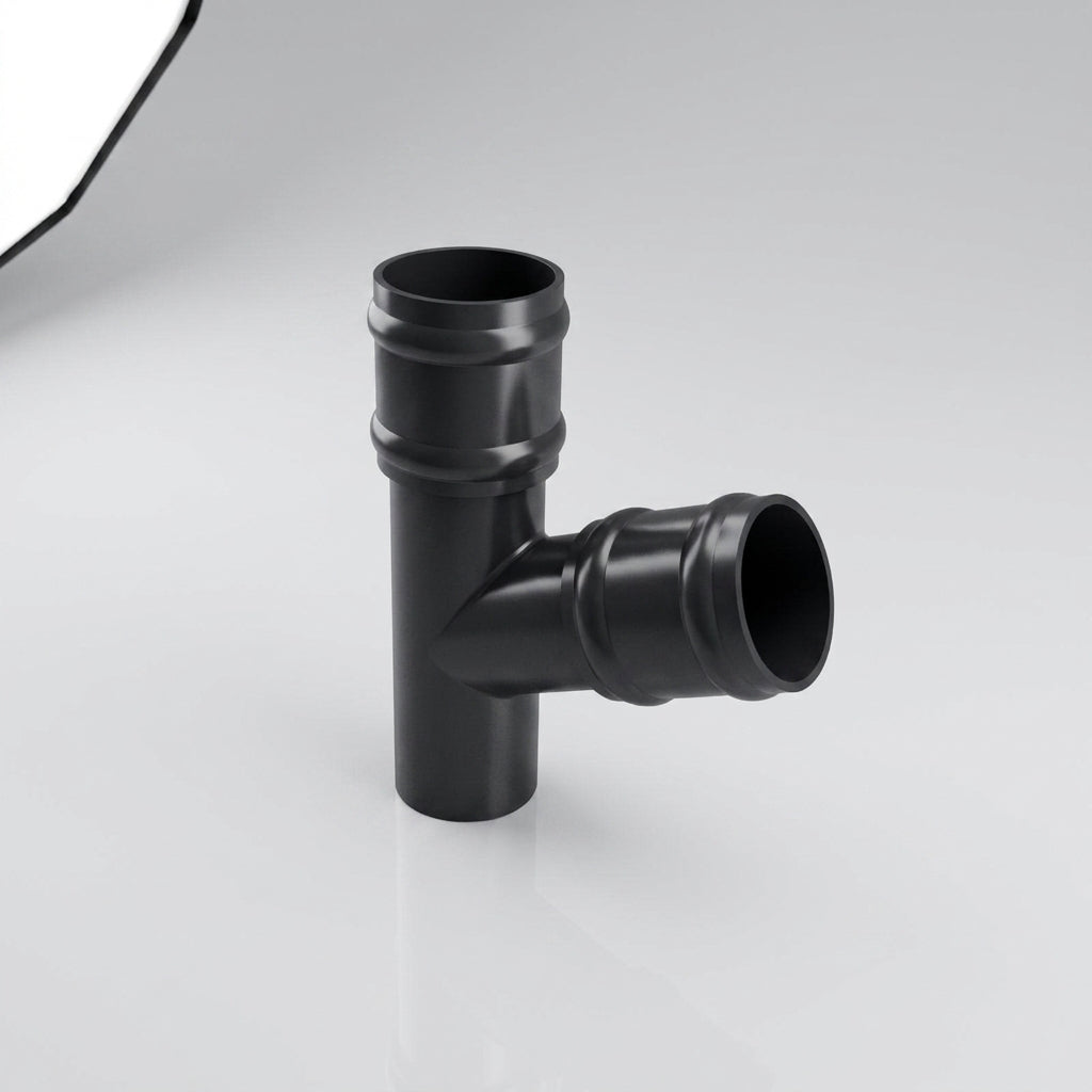 63mm Diameter Traditional Downpipe Branches 92.5° & 112.5° — RAL 7021 / 112.5 Degrees