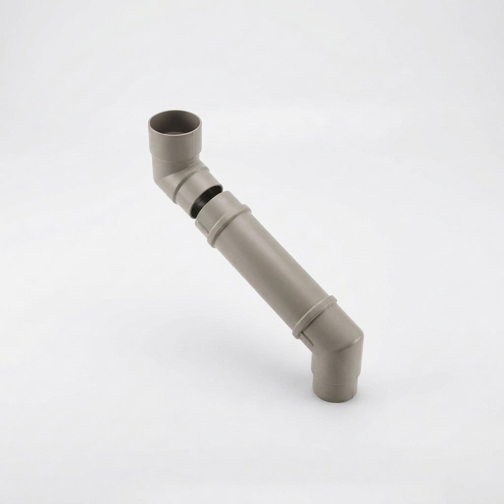 Flush Joint Adjustable Swanneck 63mm Downpipe Connector — RAL 7036