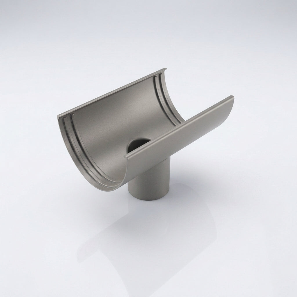 Deepflow Aluminium Gutter Outlet 63mm Dia – 130mm — RAL 7036
