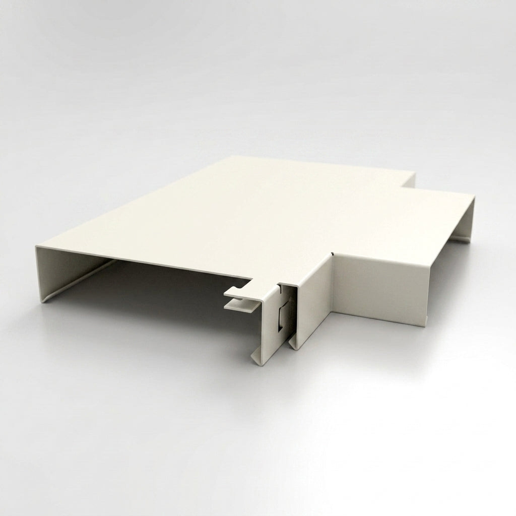 Aluminium Coping T-Junction – Secret Fix Wall Detail — RAL 9010