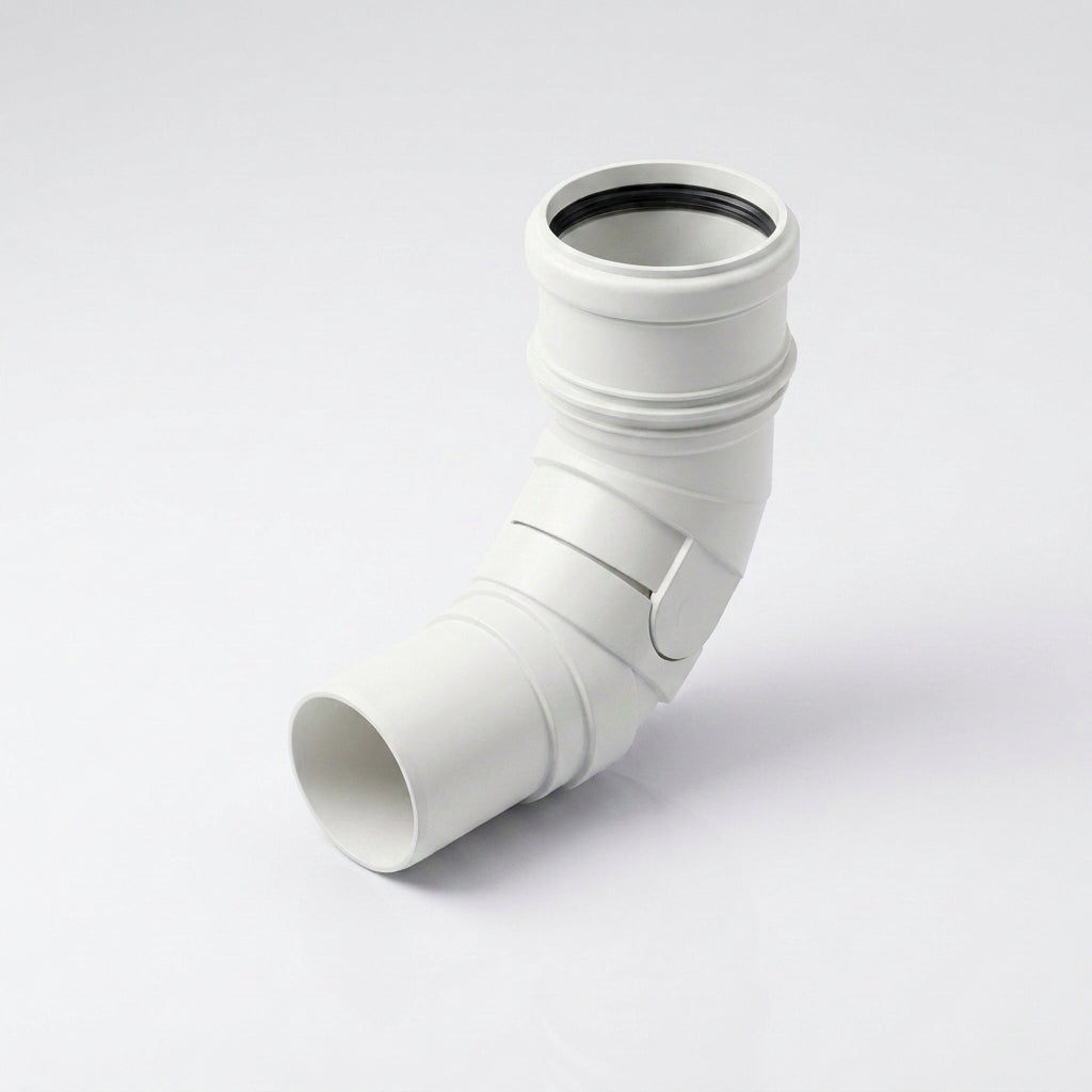 Traditional Adjustable Swanneck 76mm Dia Downpipe Connector — RAL 9016