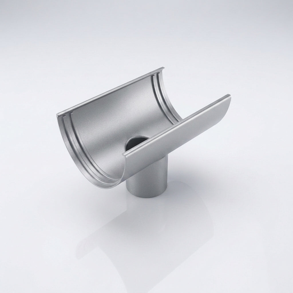 Deepflow Aluminium Gutter Outlet 63mm Dia – 130mm — RAL 9006