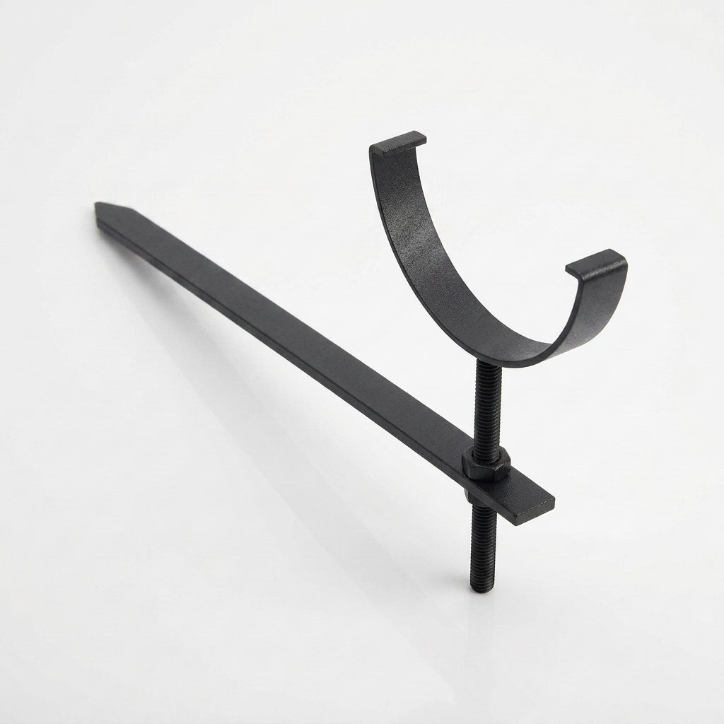Half Round Aluminium Gutter Rise and Fall Bracket 125mm — Textured Black
