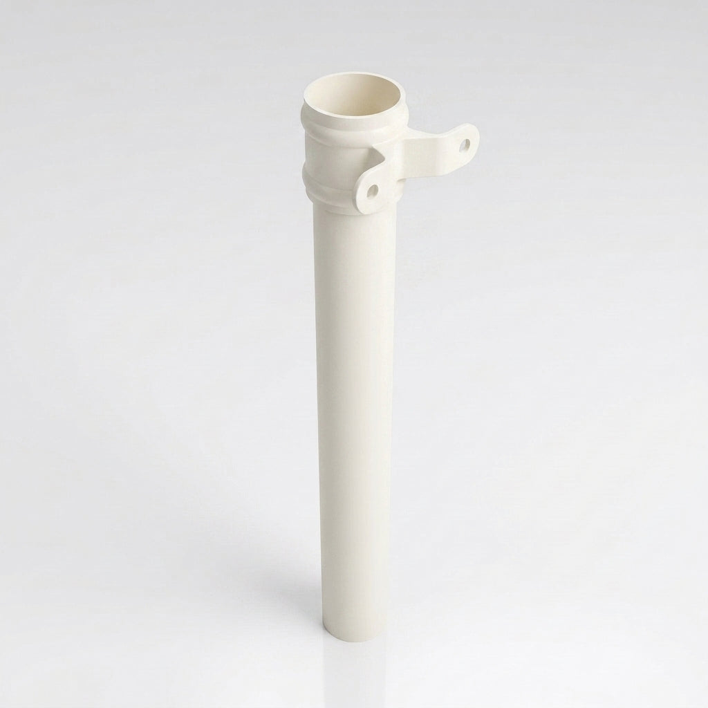 Aluminium Downpipe Length Eared Socket 63mm Dia x 3m — RAL 9010