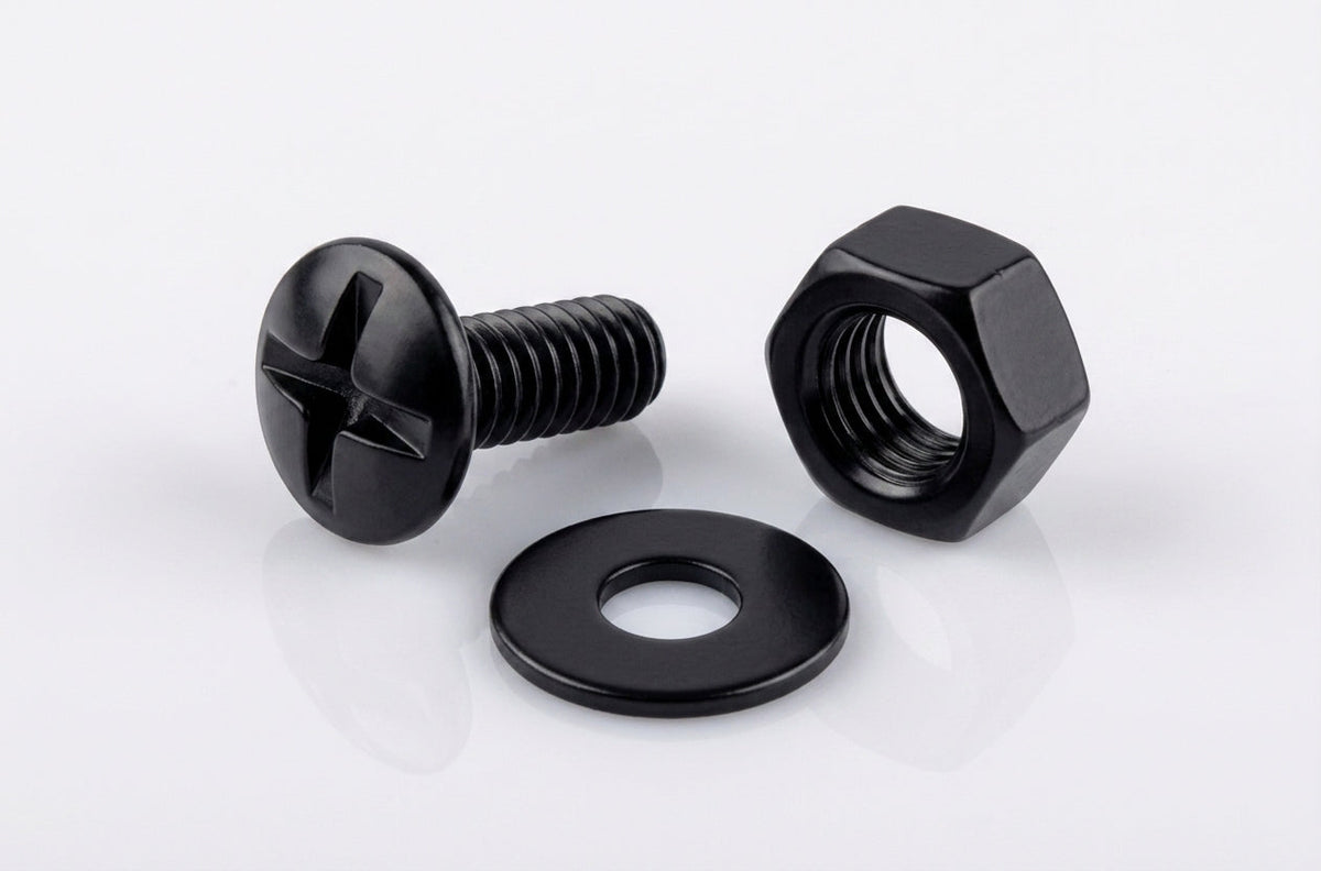 M6 Moulded Gutter Jointing Bolt, Nut & Washer Set (50 Pack) — RAL 9005