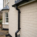 76mm Diameter Flush Joint Adjustable Swanneck Downpipe — Textured Black (in use)
