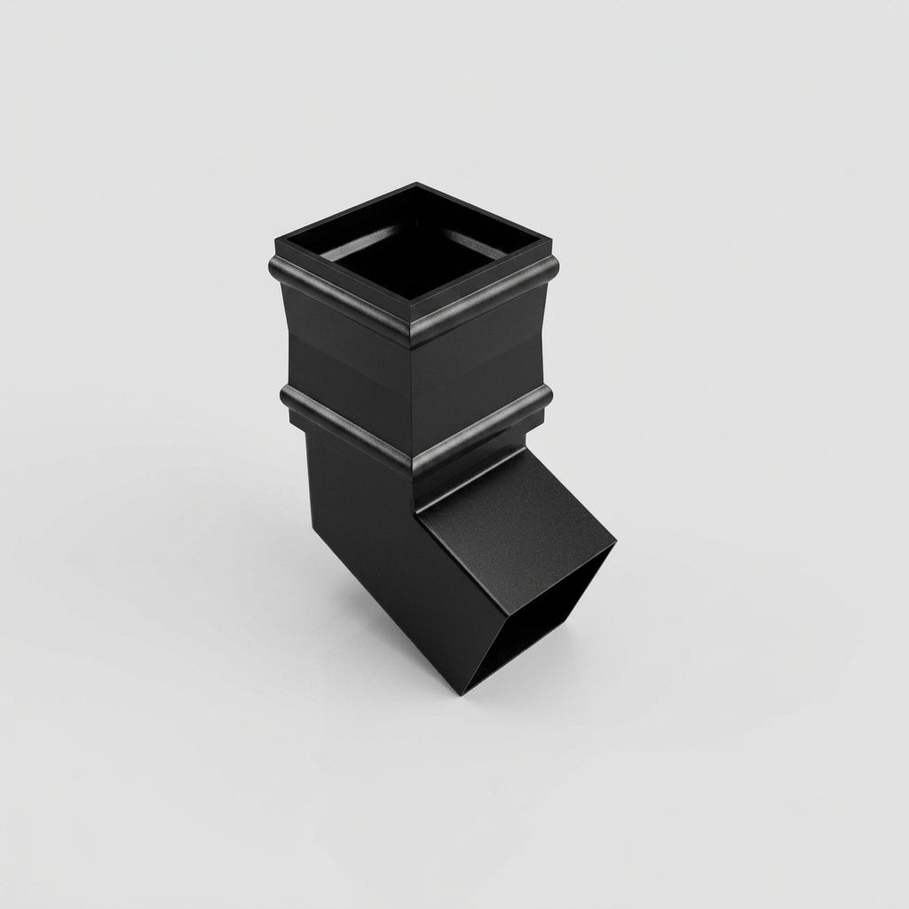 Traditional Aluminium Downpipe Bends 72x72mm – 92.5° & 112.5° — RAL 9005 / 112.5 Degrees
