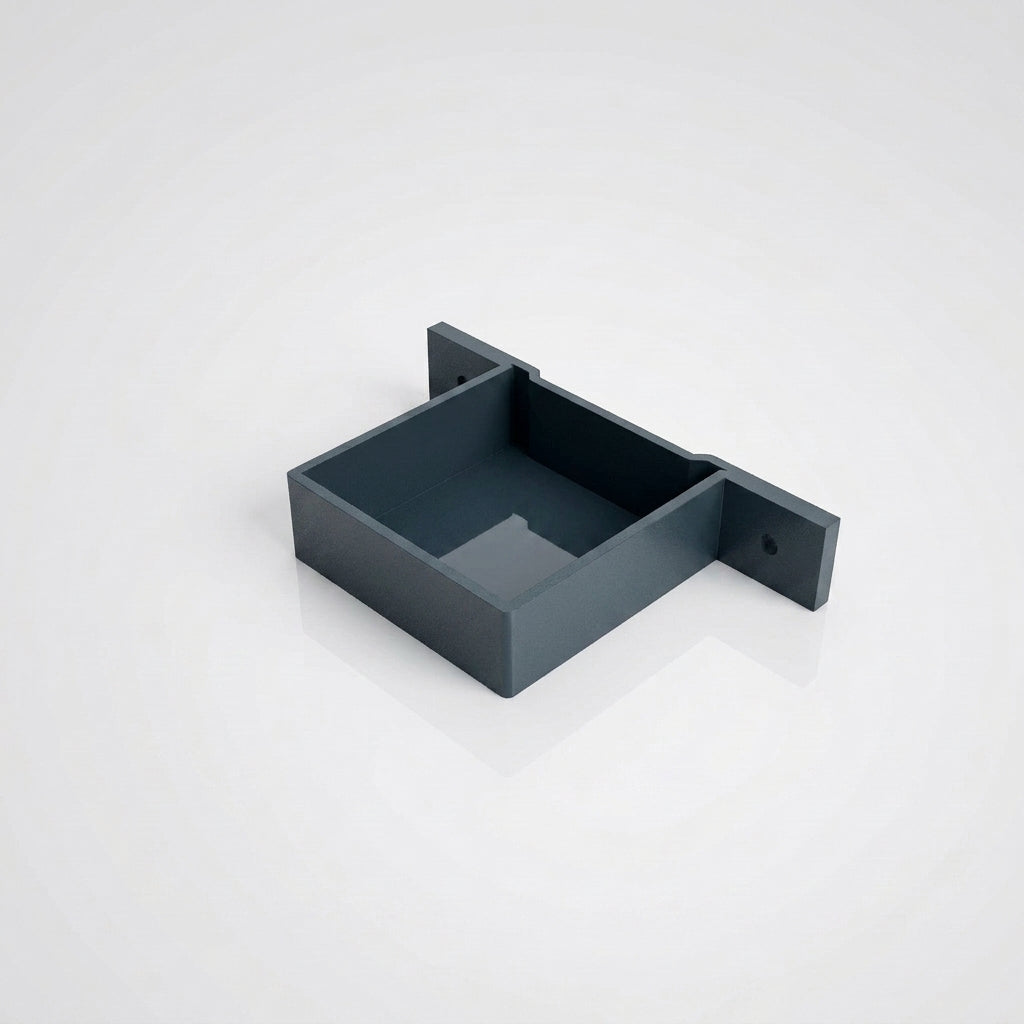 Aluminium Downpipe Clip 72×72mm with 5mm Wall Spacing — RAL 7016