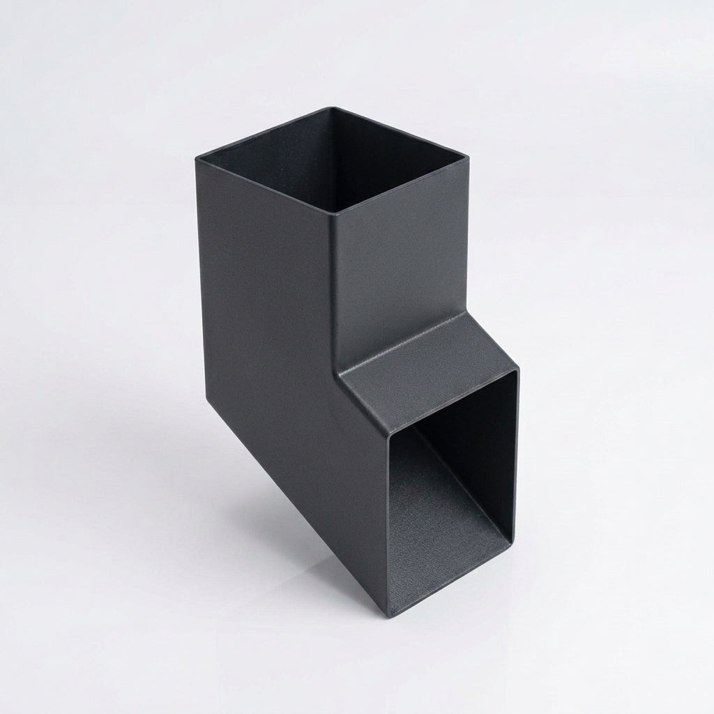 72x72mm Flush Joint Aluminium Downpipe Shoe — RAL 7021