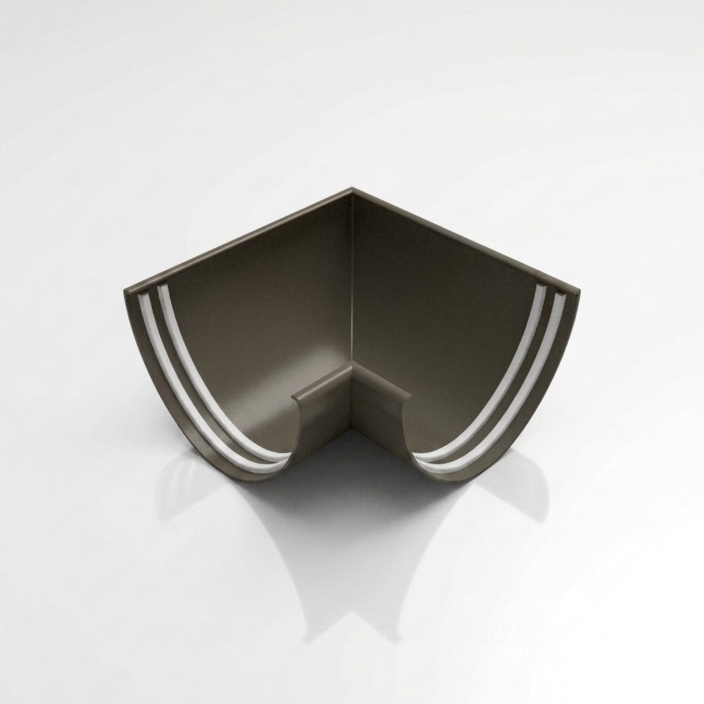 90° Aluminium Gutter Angle 130mm - Marine Grade — RAL 7022