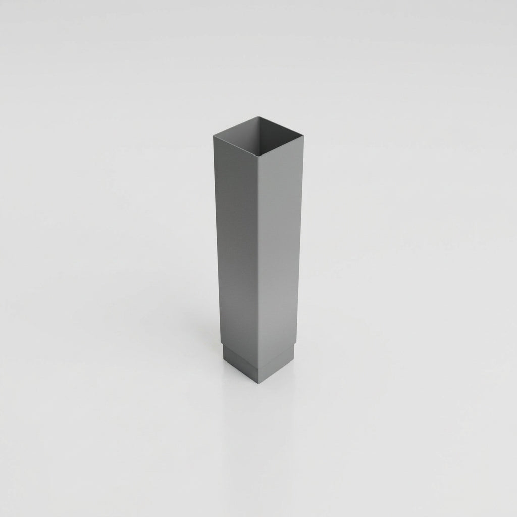 Aluminium Flush Joint Downpipe Sample — RAL 7037 / 72x72mm
