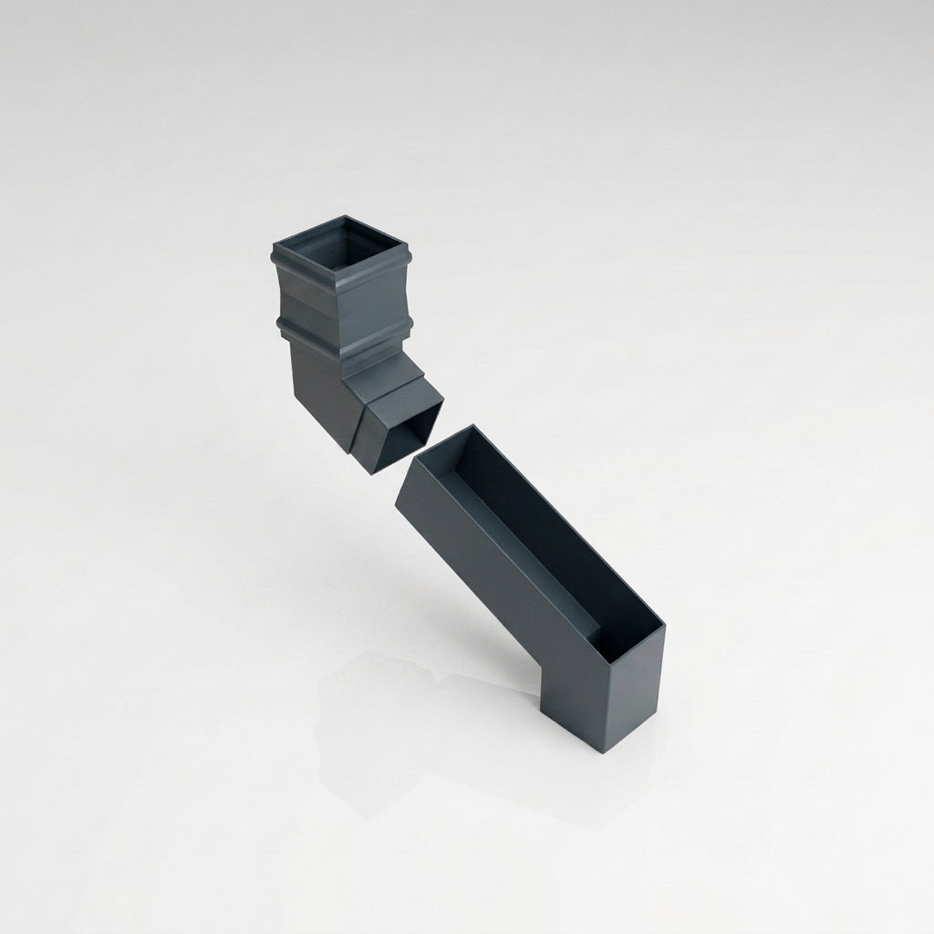 72x72mm Aluminium Adjustable Swanneck Offset — RAL 7016
