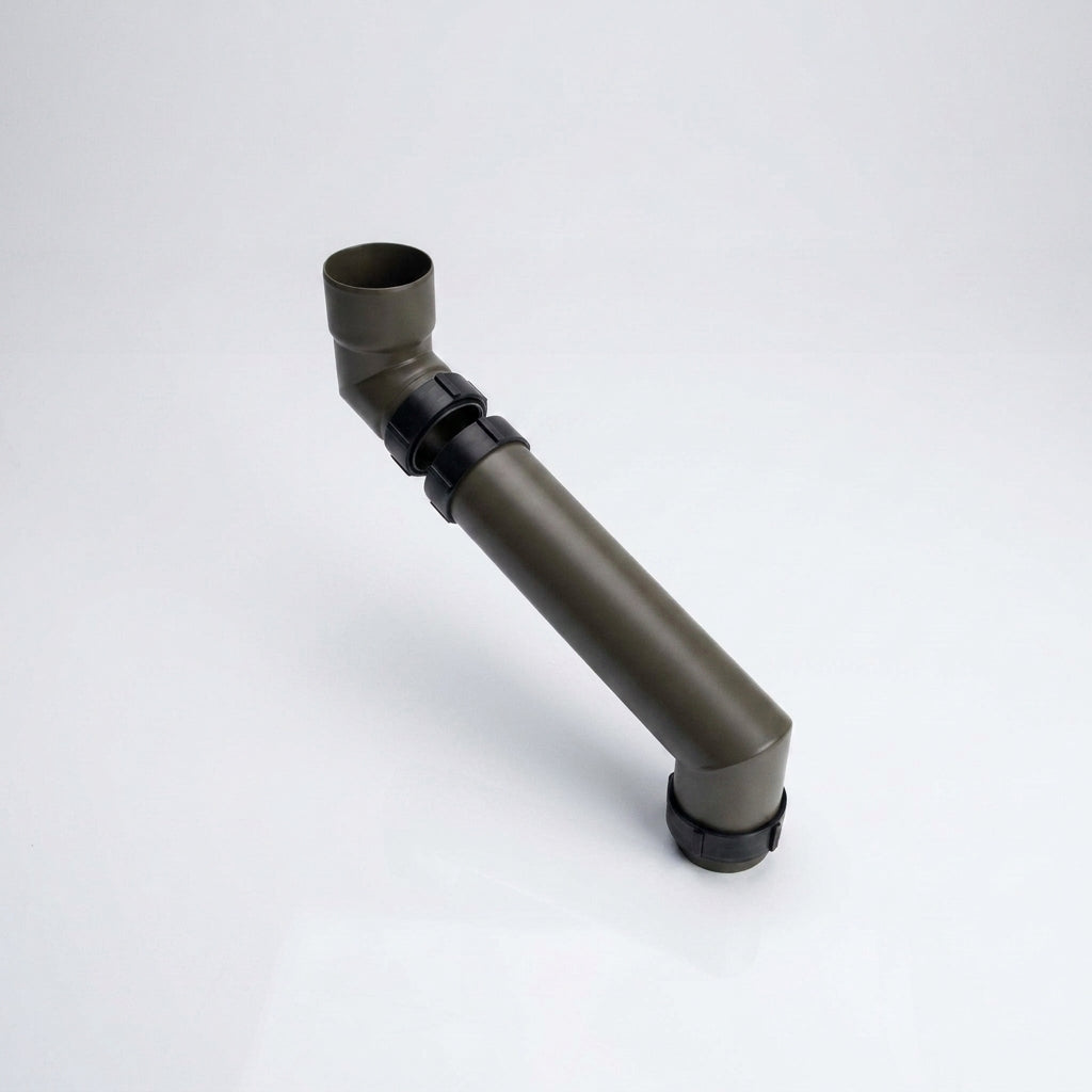 76mm Diameter Flush Joint Adjustable Swanneck Downpipe — RAL 7022