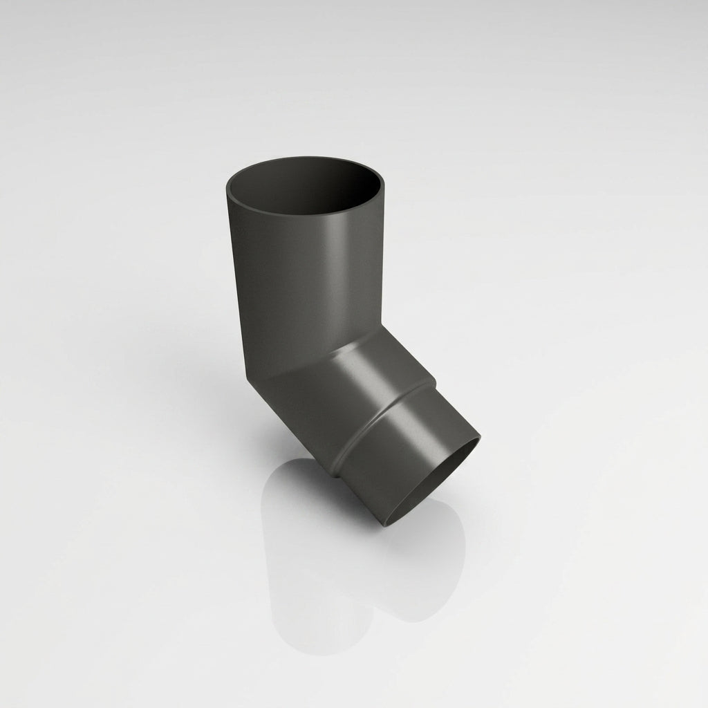 Flush Joint Aluminium Downpipe Bends 63mm Diameter — RAL 7022 / 112.5 Deg
