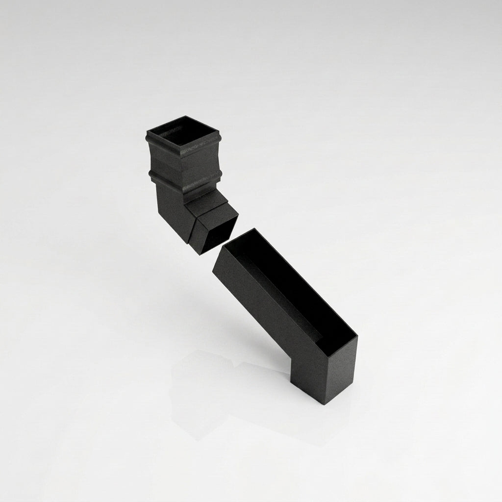 72x72mm Aluminium Adjustable Swanneck Offset — Textured Black