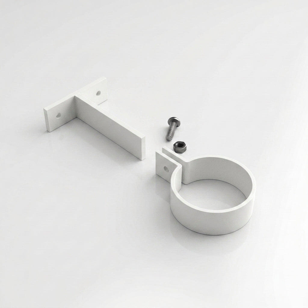 Adjustable Aluminium Pipe Clip 63mm Diameter — RAL 9016