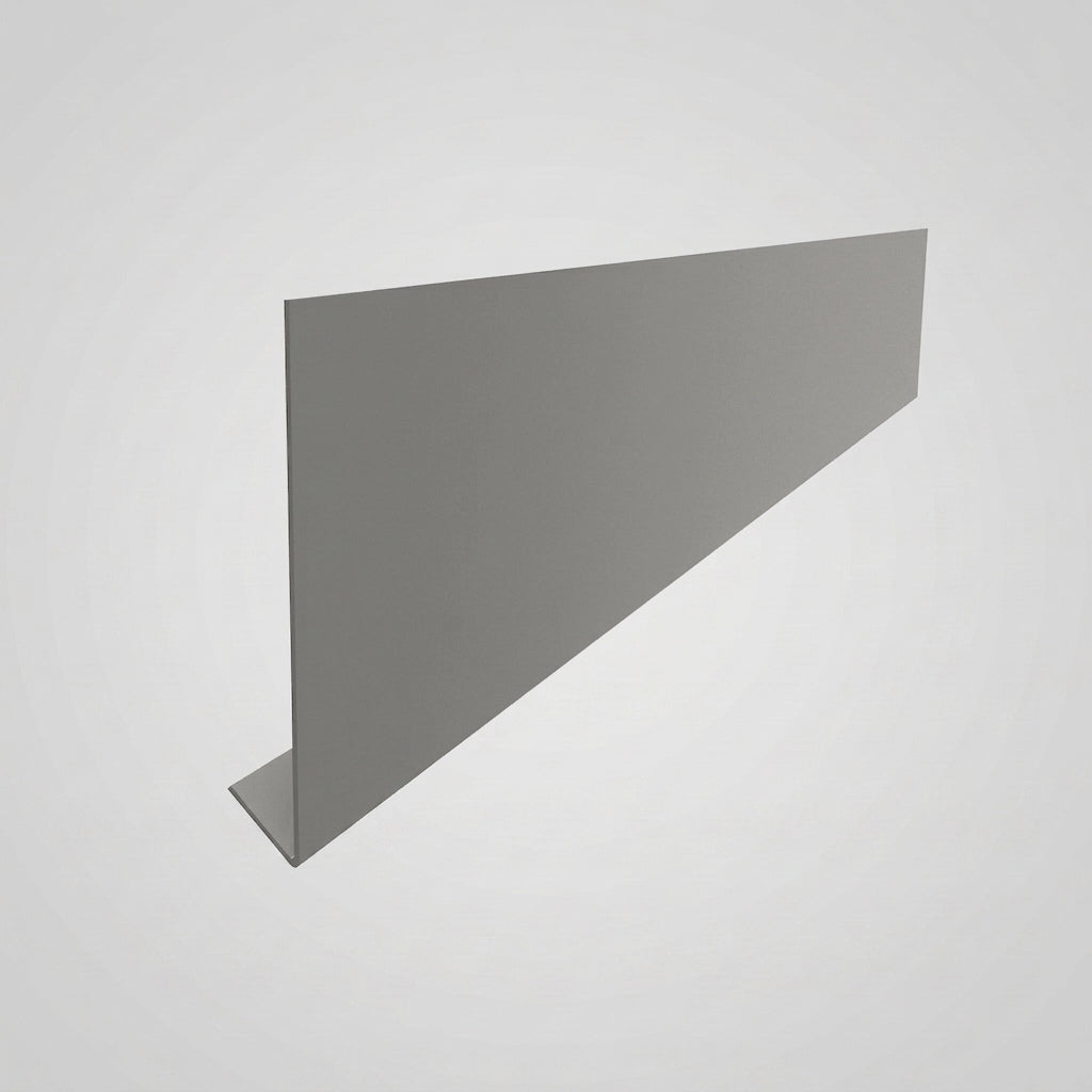 Aluminium Fascia Board Sample — RAL 7036 / 'V' Return