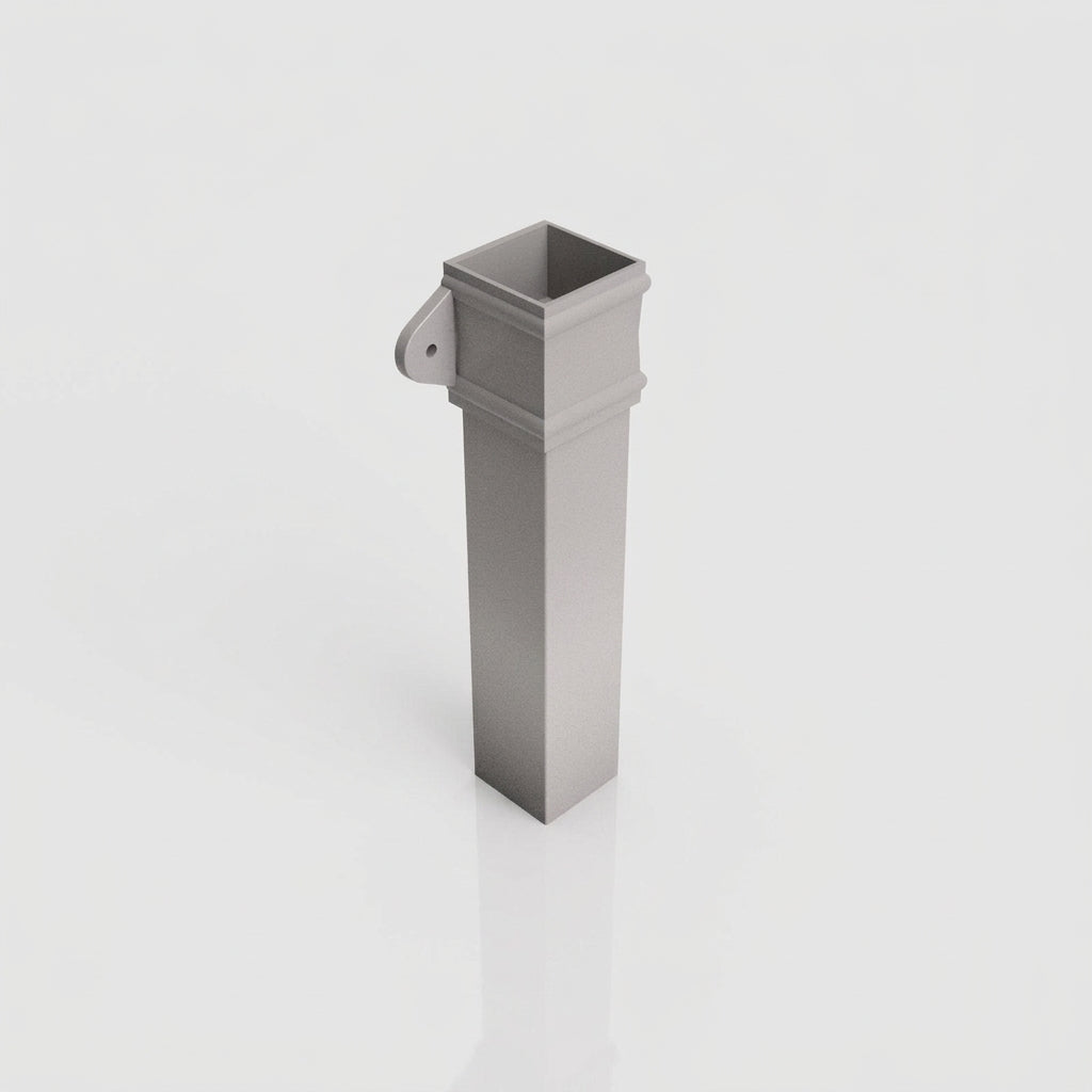 Traditional Aluminium Downpipe Sample — RAL 7036 / 72x72mm