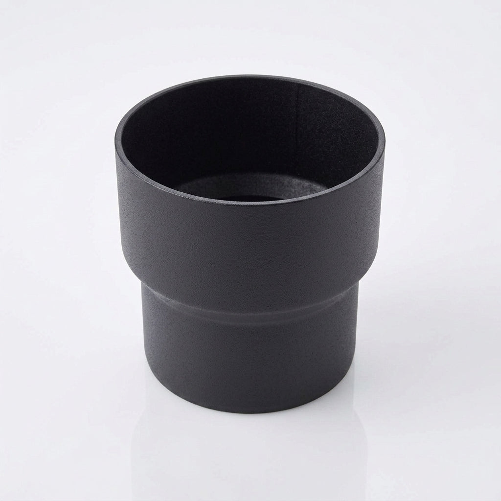 63mm Outlet to Downpipe Length Connector — Textured Black