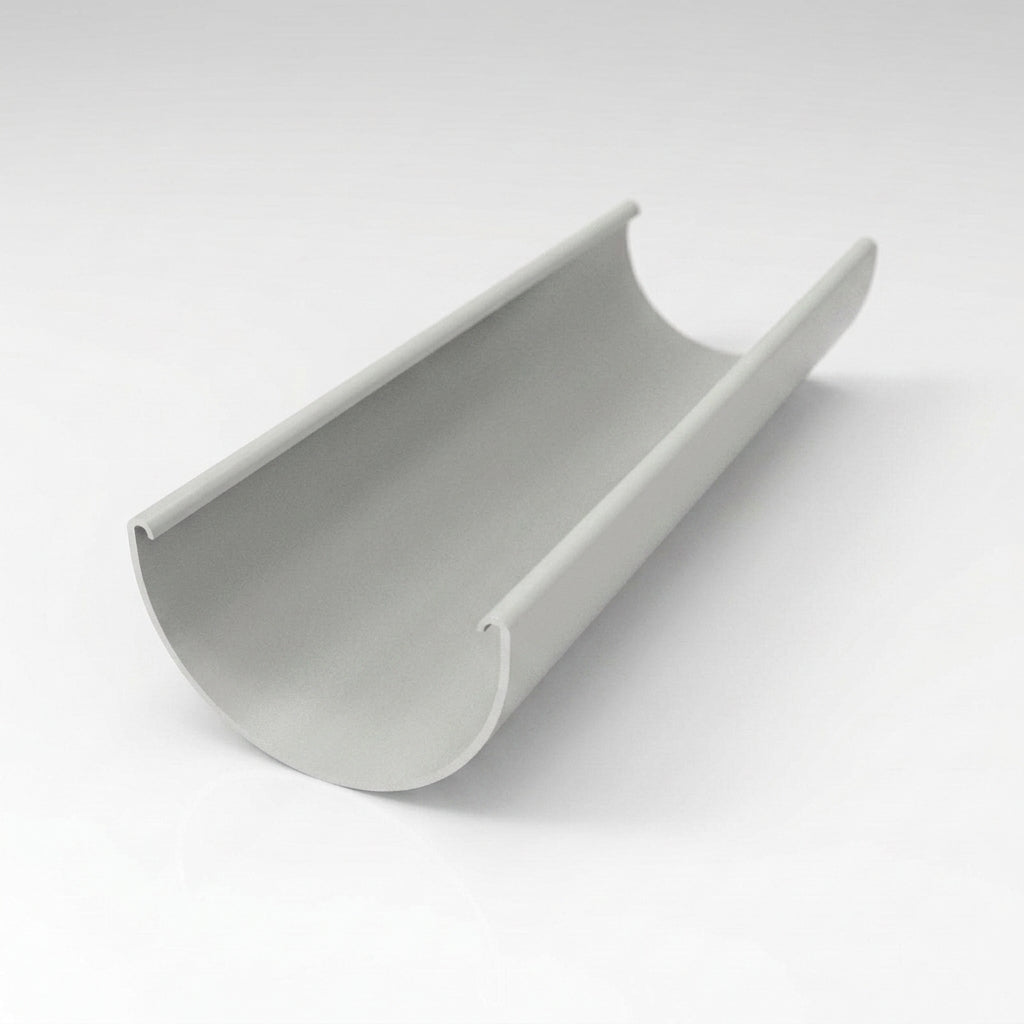 Half Round Gutter Sample – Aluminium — RAL 7035