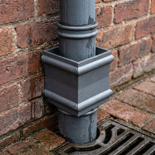 Aluminium Traditional Downpipe Spare Socket 72x72mm Non-Eared