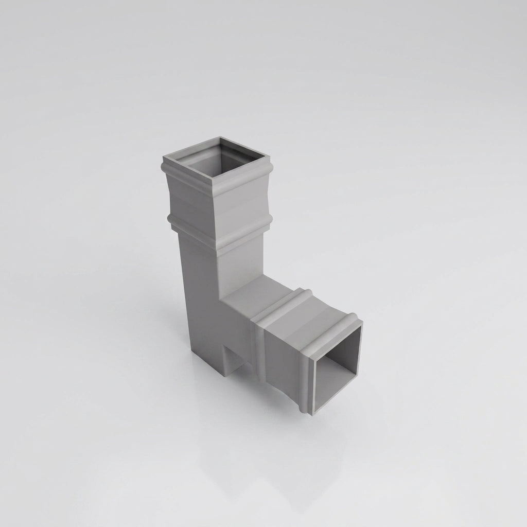 72x72mm Traditional Square Aluminium Downpipe Branches — RAL 7036 / 92.5 Degrees