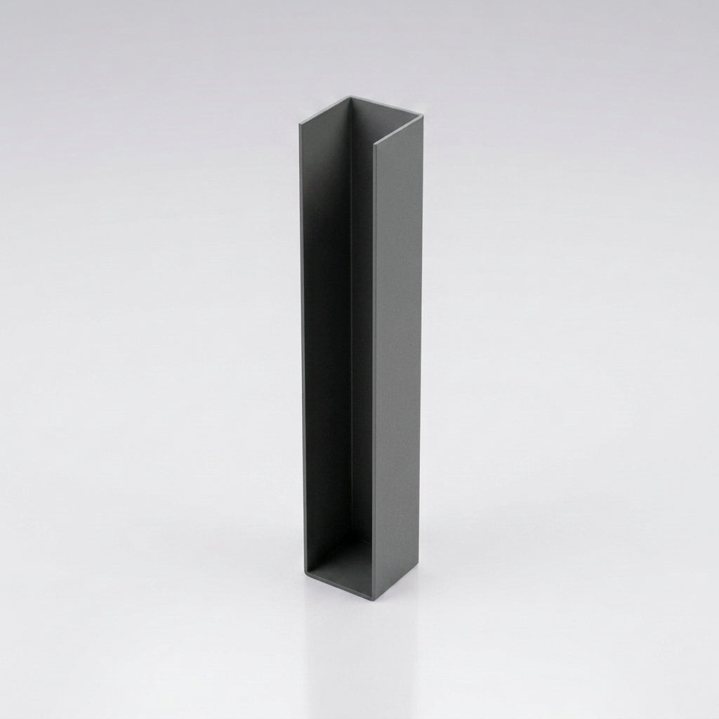 UF1 Aluminium Fascia Board Joint Cover - U Return Profile — RAL 7037