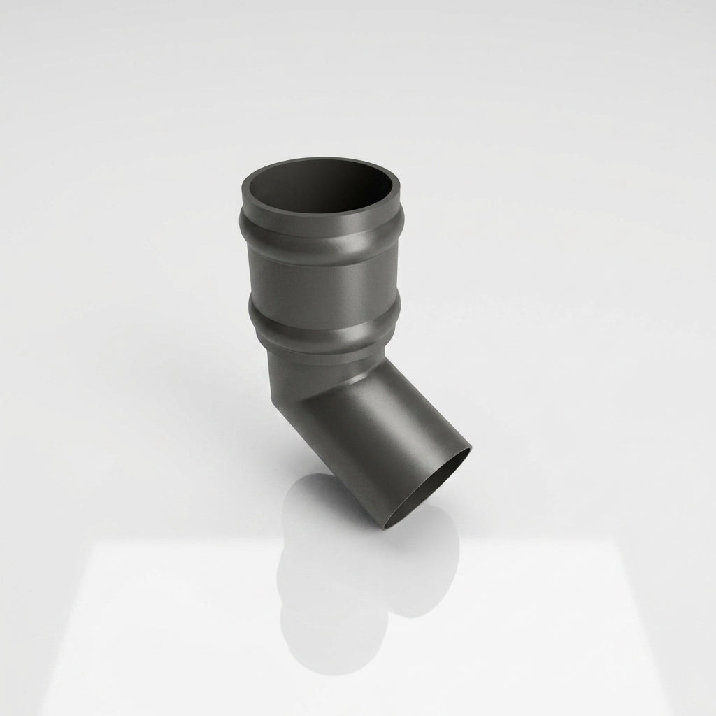 Traditional Aluminium Downpipe Bends 63mm Dia 92.5° 112.5° — RAL 7022 / 112.5 Degrees