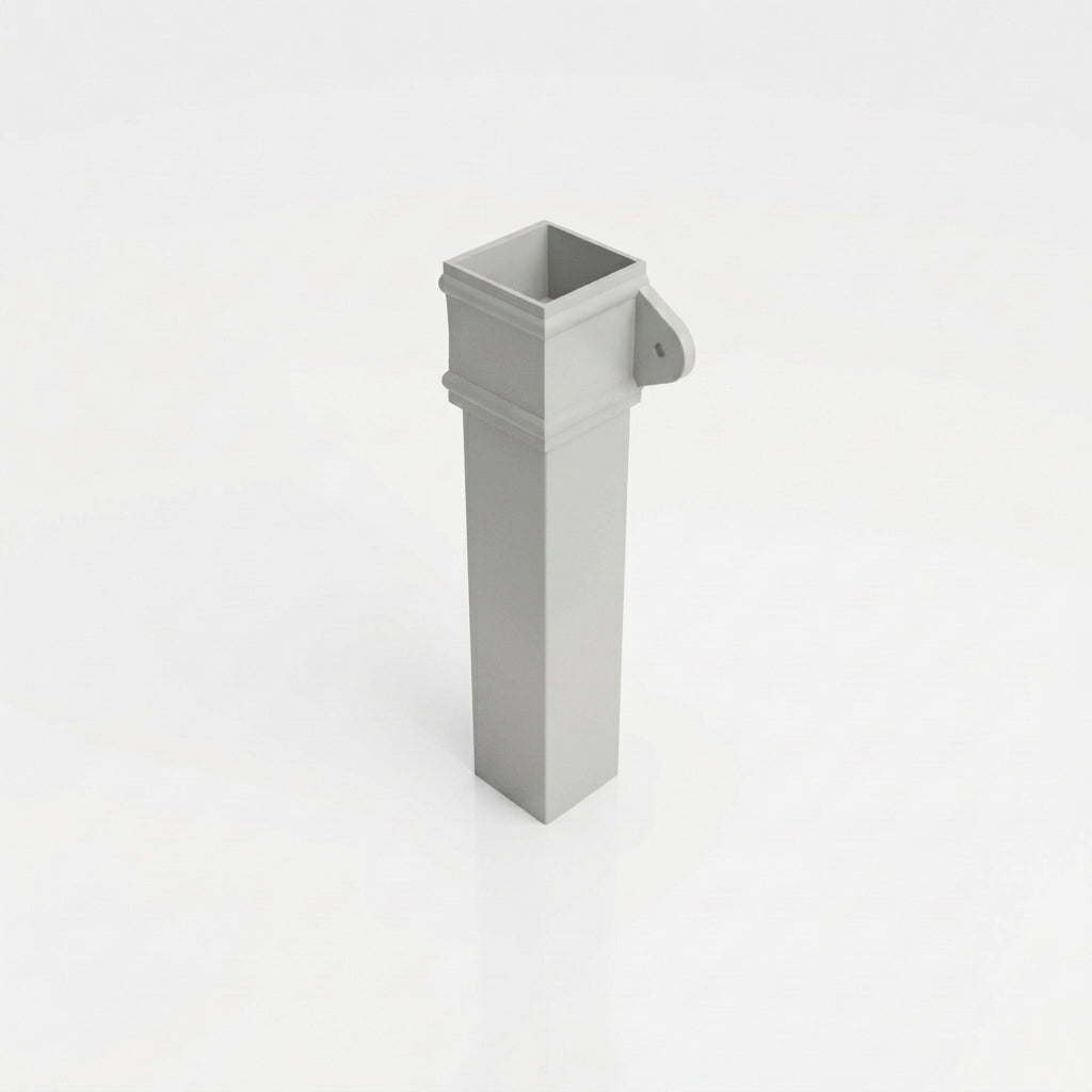 Traditional Aluminium Downpipe 72x72mm x 3m Eared Socket — RAL 7035