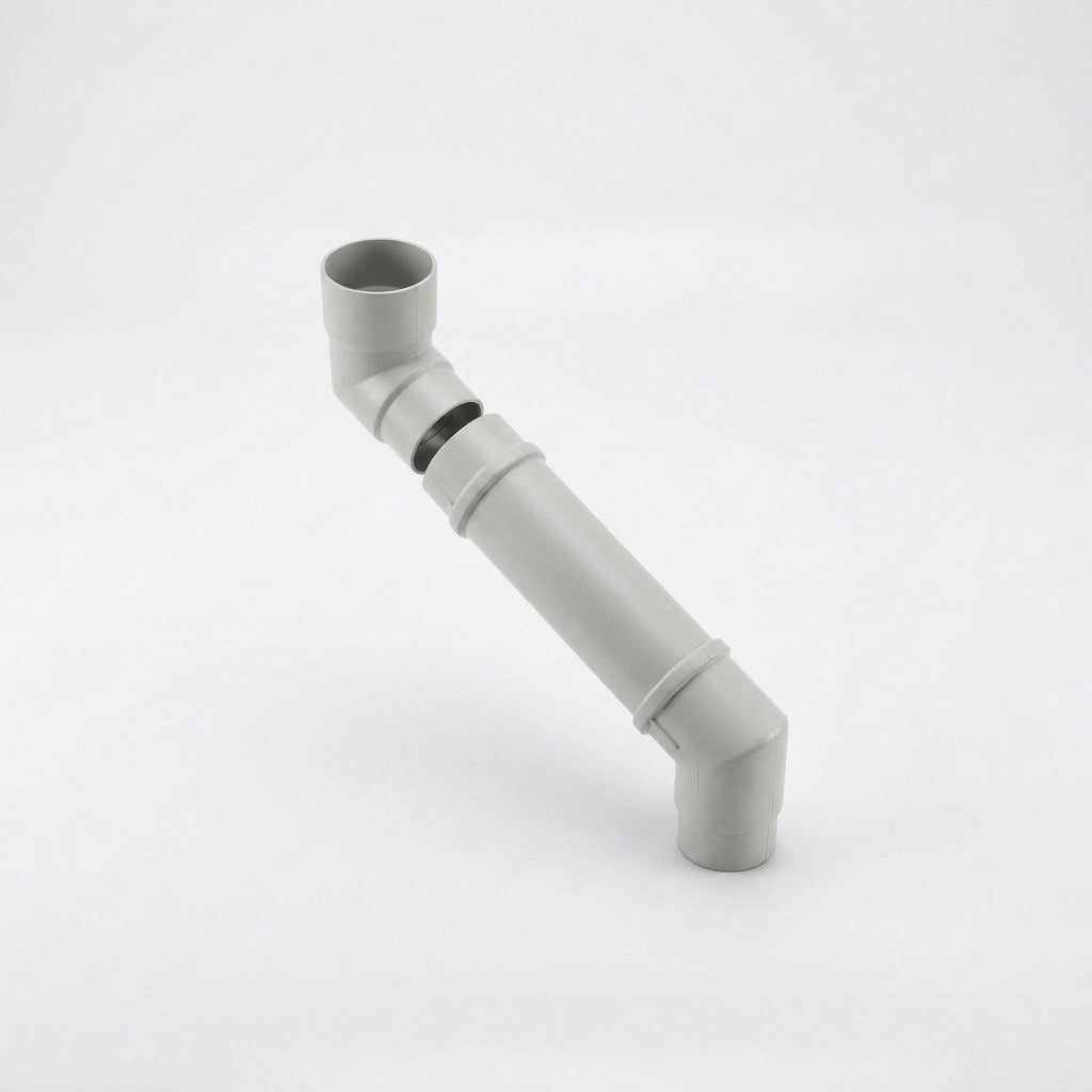 Flush Joint Adjustable Swanneck 63mm Downpipe Connector — RAL 7035