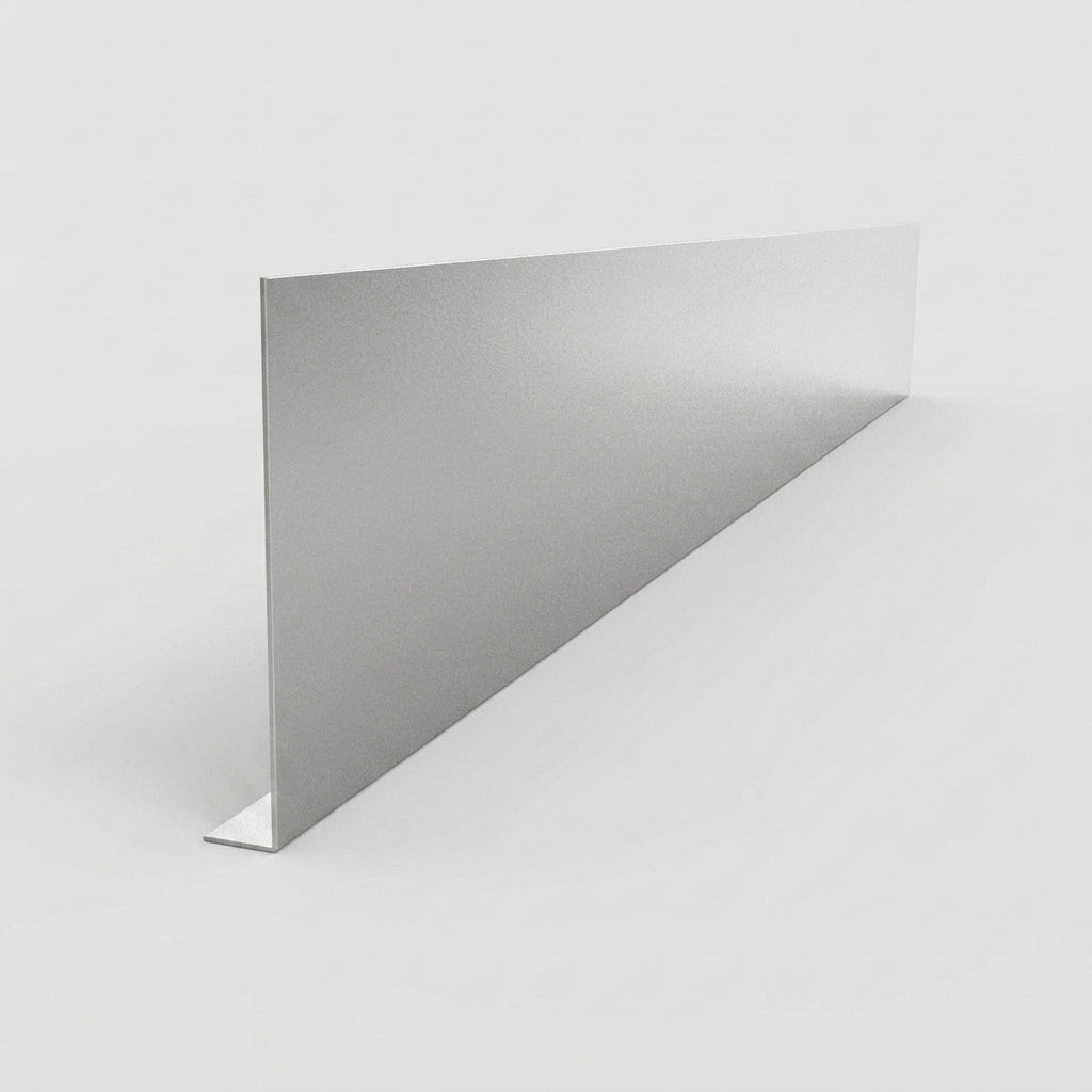 Aluminium Fascia Board Sample — RAL 9006 / 'L' Return