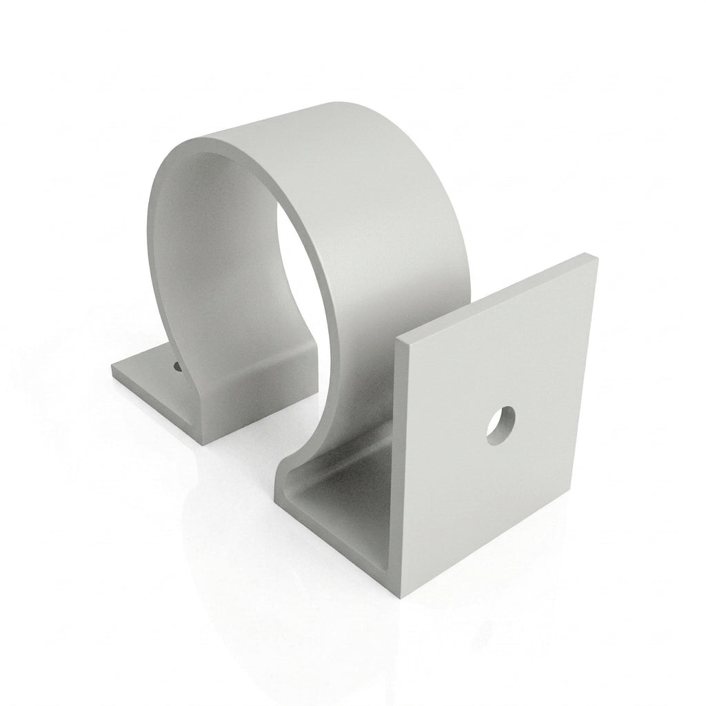Aluminium Downpipe Clip 63mm Dia with 25mm Wall Offset — RAL 7035