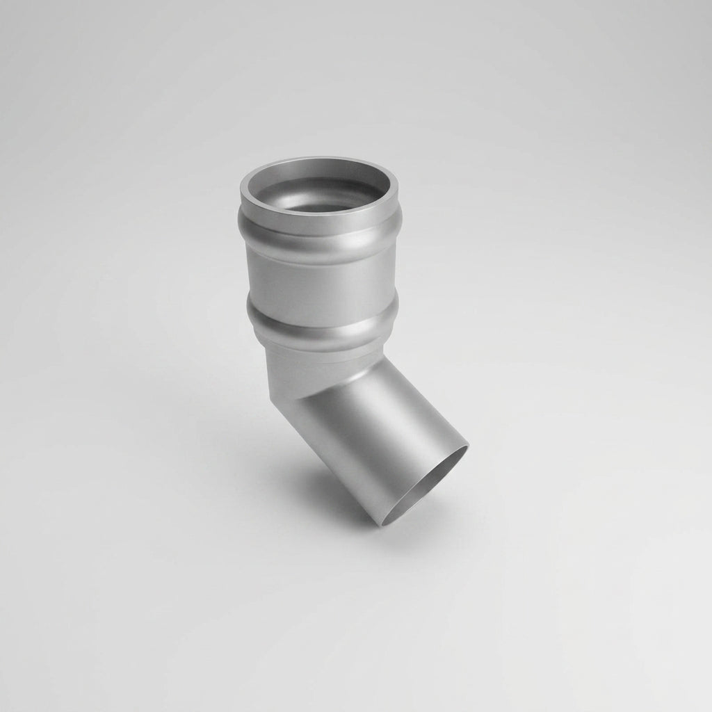 Traditional Aluminium Downpipe Bends 63mm Dia 92.5° 112.5° — RAL 9006 / 112.5 Degrees