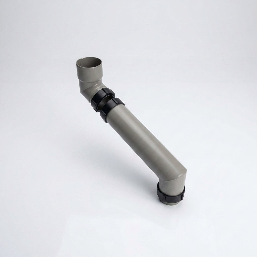 76mm Diameter Flush Joint Adjustable Swanneck Downpipe — RAL 7036