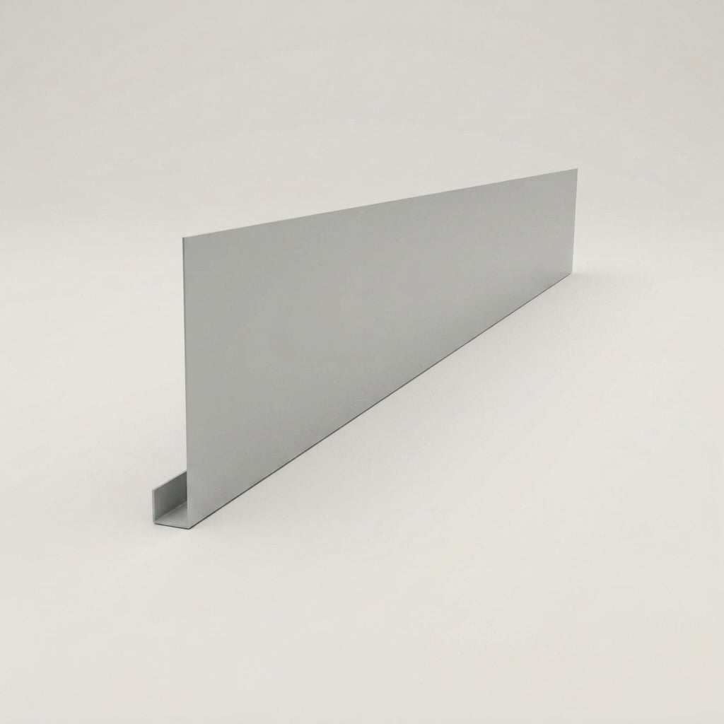 Aluminium Fascia Board Sample — RAL 7035 / 'U' Return