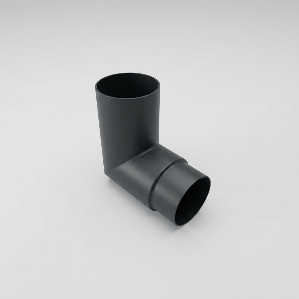 76mm Diameter Flush Joint Aluminium Downpipe Bends — RAL 7016 / 92.5 Deg