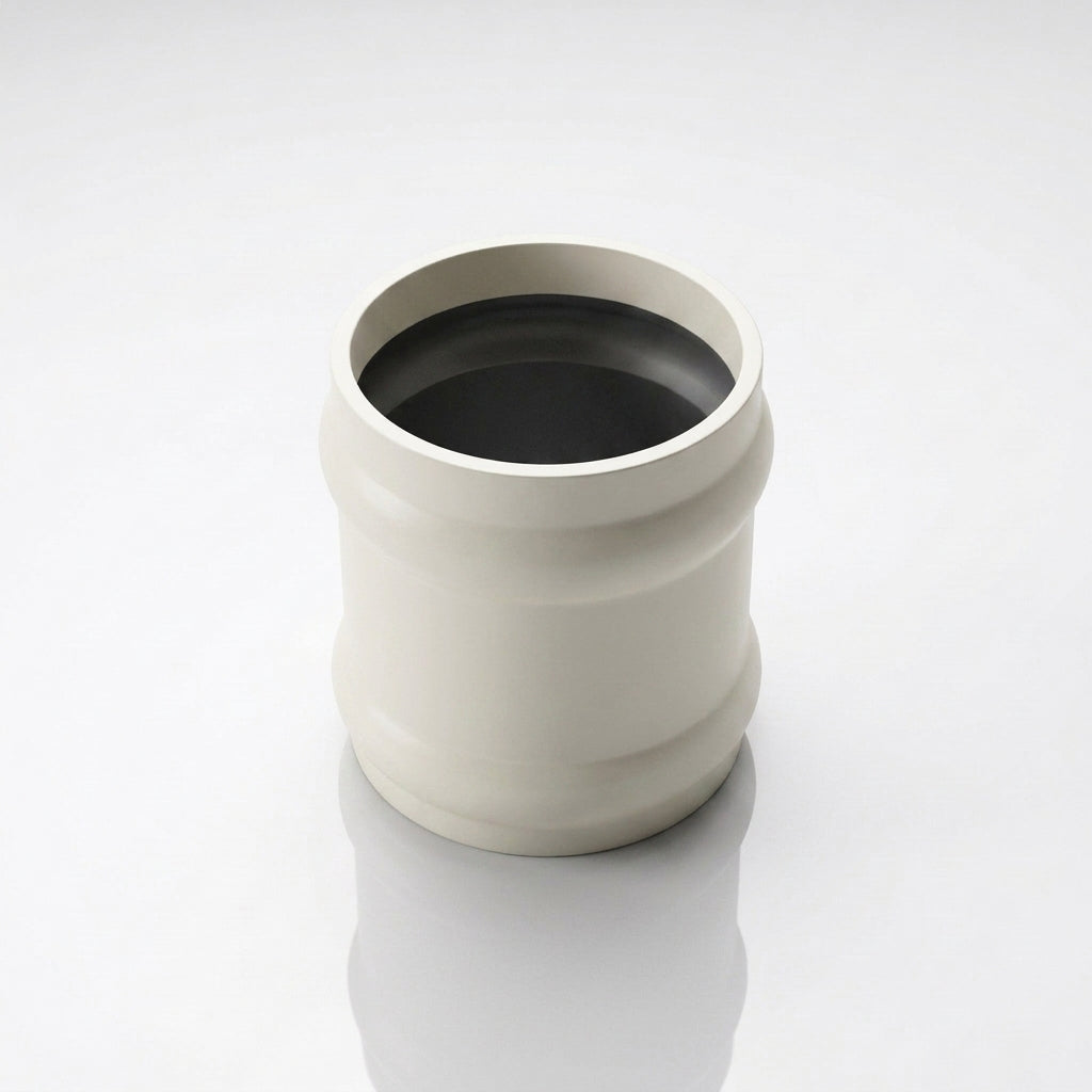 Traditional Aluminium Downpipe Socket 63mm Dia Non-Eared — RAL 9010