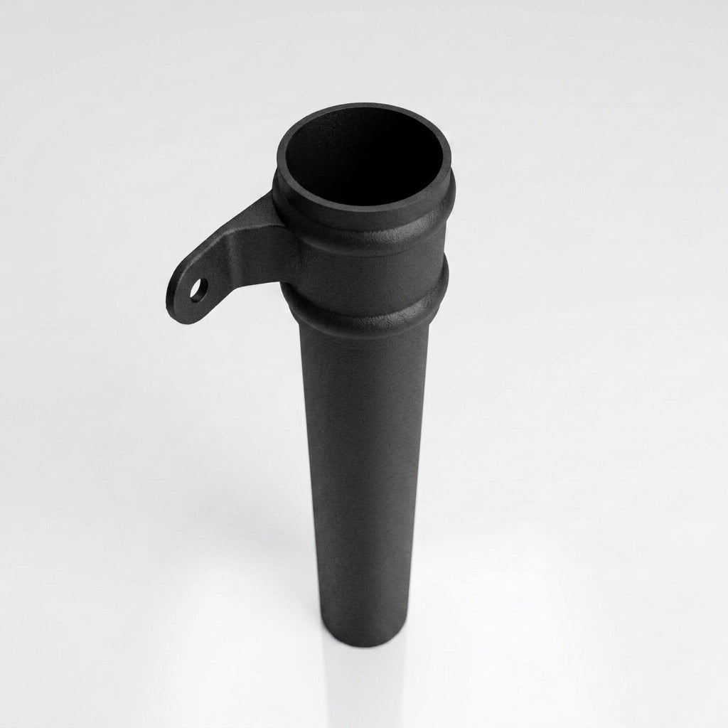 Traditional Aluminium Downpipe 76mm Diameter × 3m Eared Socket — Textured Black