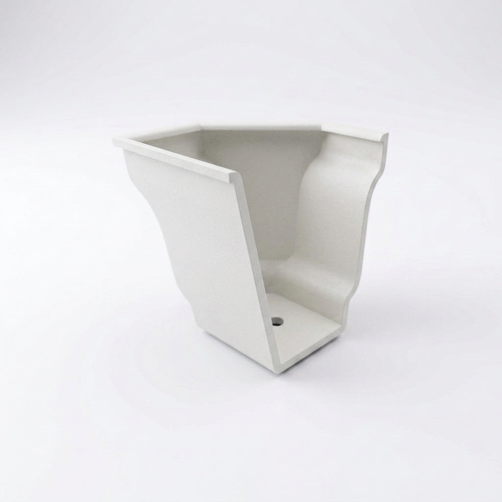 Moulded Ogee Gutter Right Hand Stop End 125 x 100mm — RAL 9016