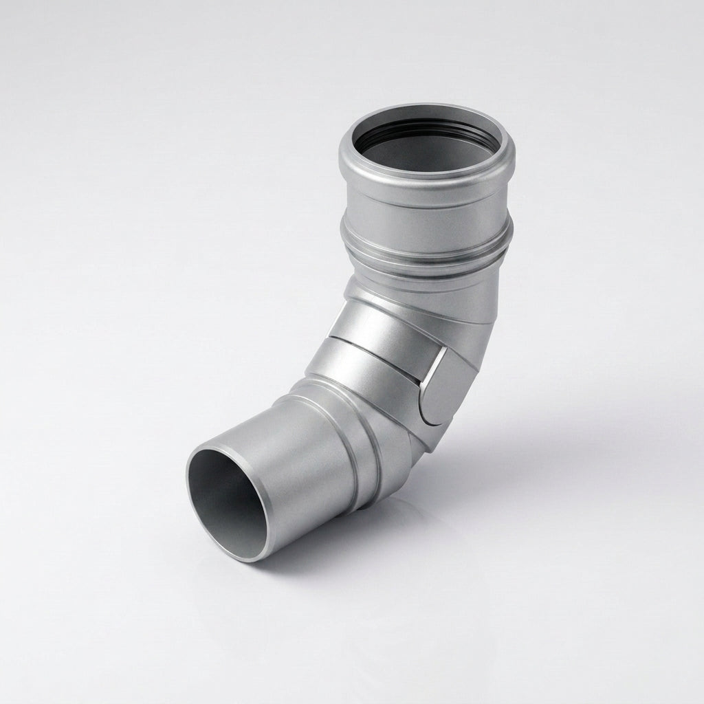 Traditional Adjustable Swanneck 76mm Dia Downpipe Connector — RAL 9006