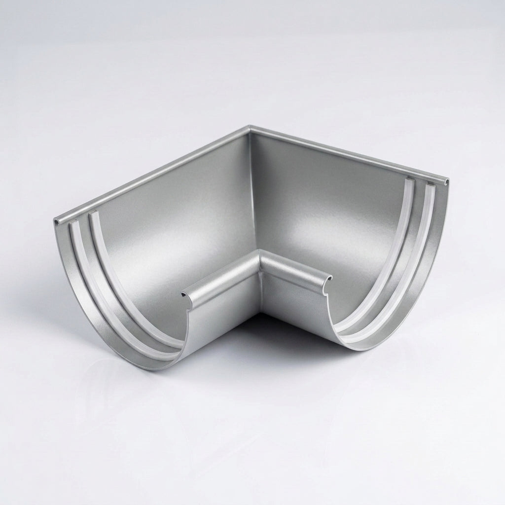 Half Round Aluminium Gutter Angle 135° - 125mm — RAL 9006