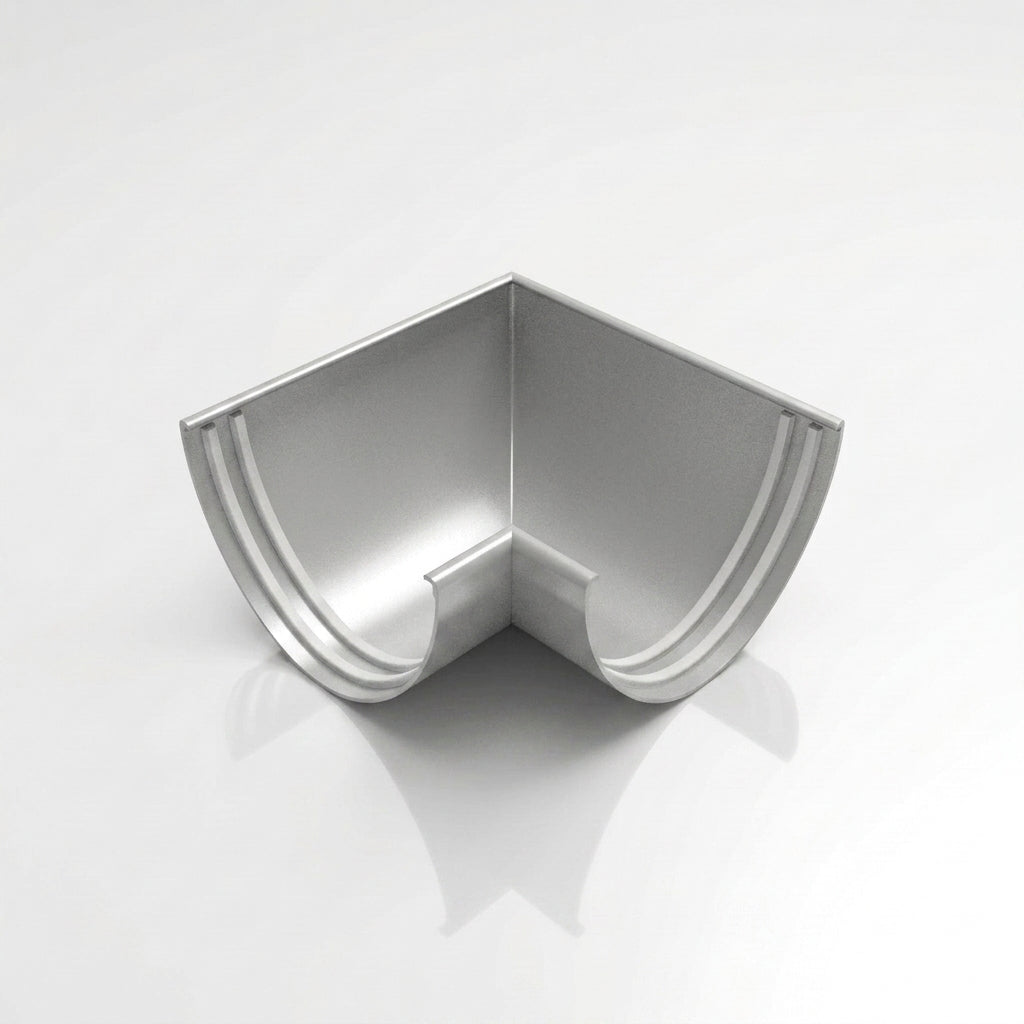 90° Aluminium Gutter Angle 130mm - Marine Grade — RAL 9006
