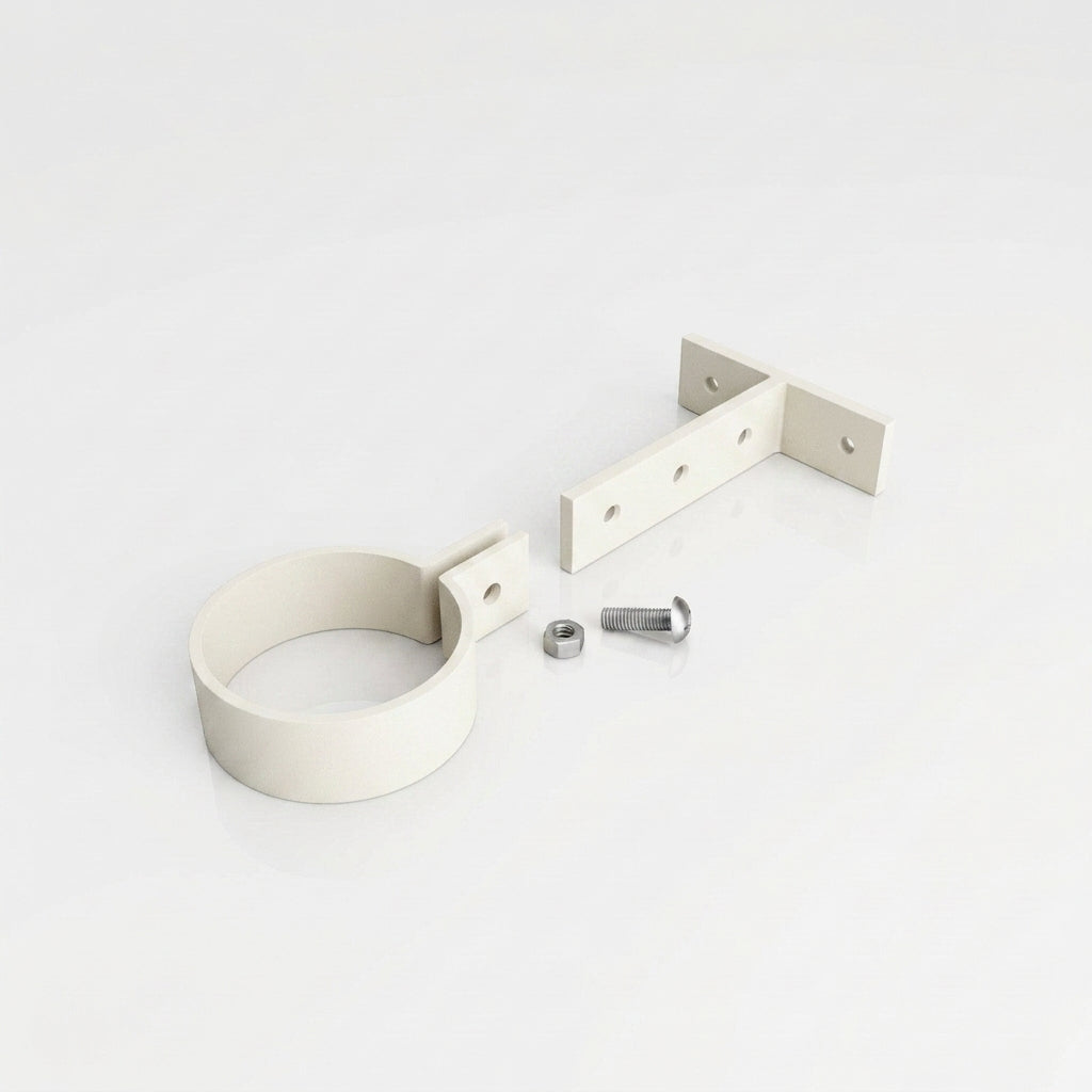 Adjustable Aluminium Pipe Clip 76mm Diameter — RAL 9010