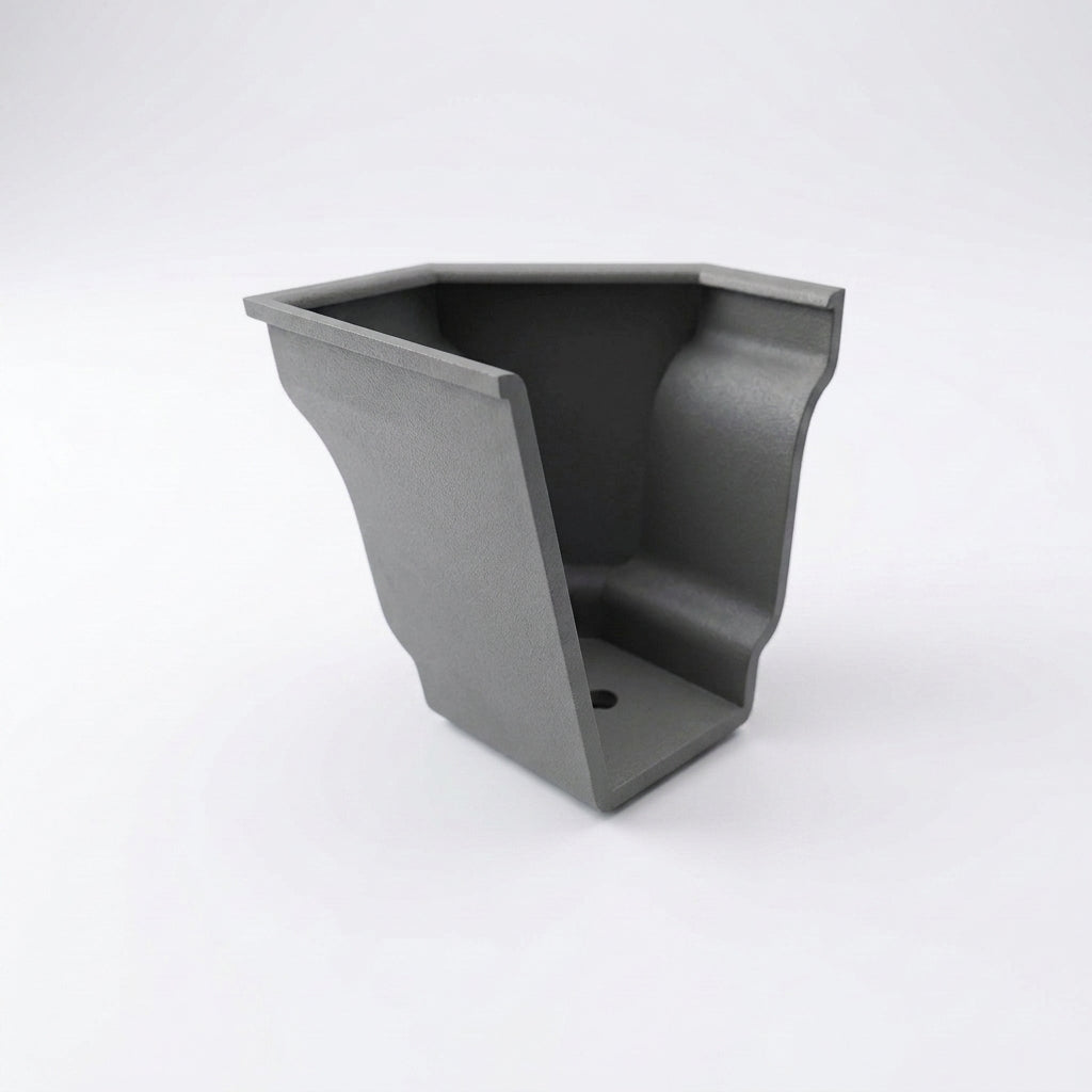 Moulded Ogee Gutter Right Hand Stop End 125 x 100mm — RAL 7037