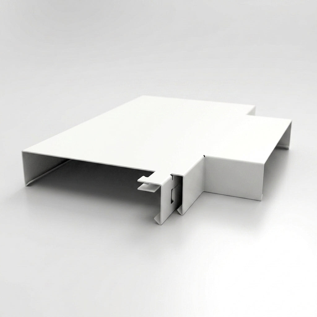 Aluminium Coping T-Junction – Secret Fix Wall Detail — RAL 9016